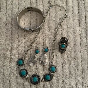 Southwest Turquoise and Silver Set